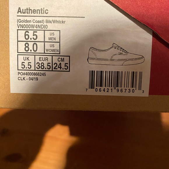 Vans Authentic Golden Coast Black & White Checkerboard Sneakers. - Picture 4 of 4